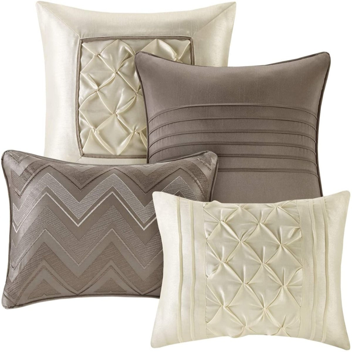 Master Bedroom 24 Piece Room - in - a - Bag Faux Silk Comforter Set Bedding Curtains Pillows - Anna's Linens
