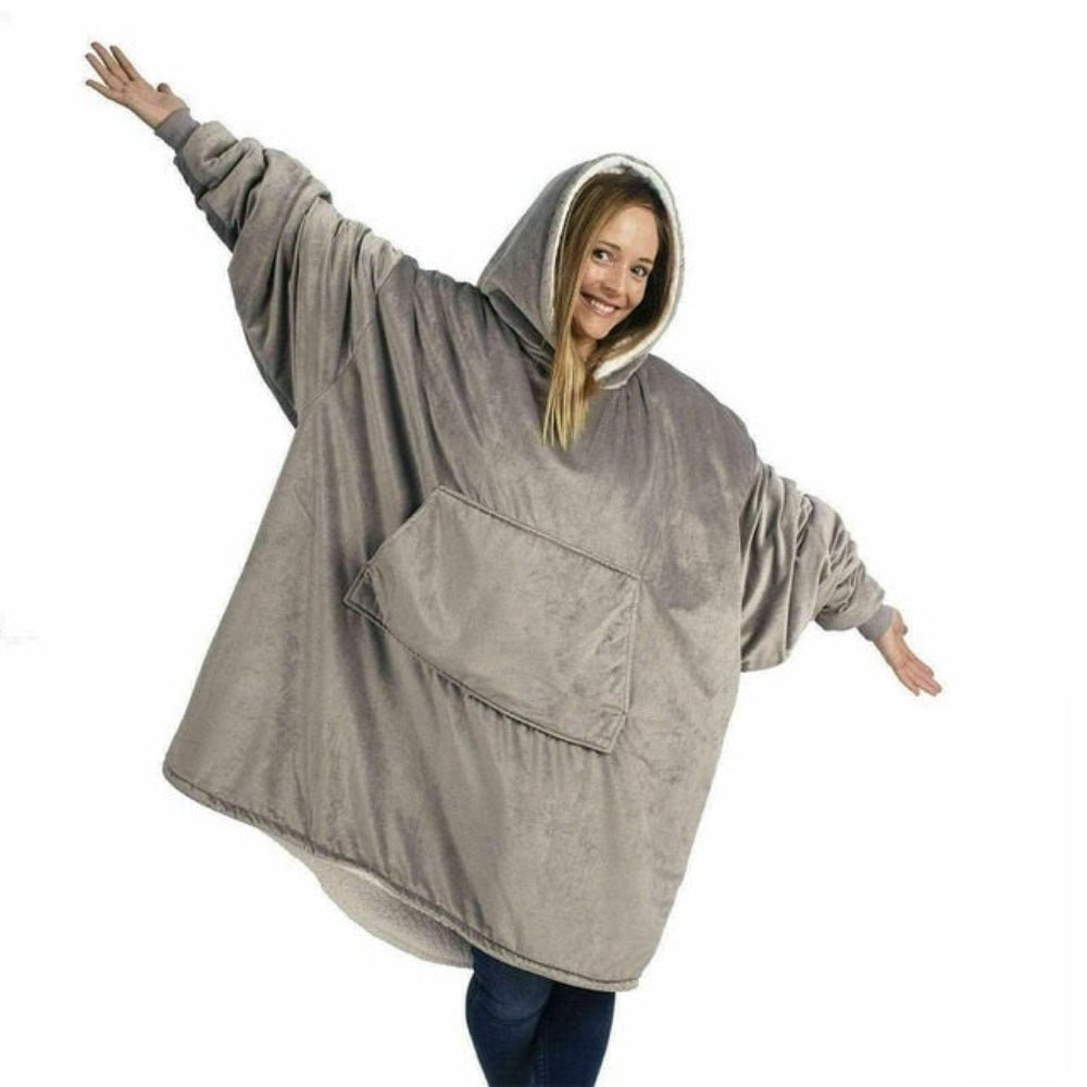 Outdoor Hooded Pocket Blanket Warm Soft Fleece With Sleeves - Anna's Linens