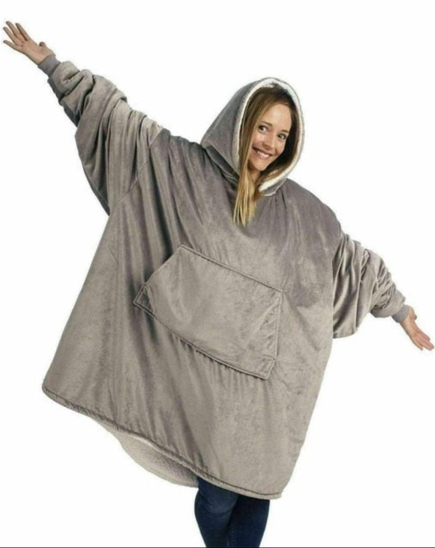 Outdoor Hooded Pocket Blanket Warm Soft Fleece With Sleeves - Anna's Linens