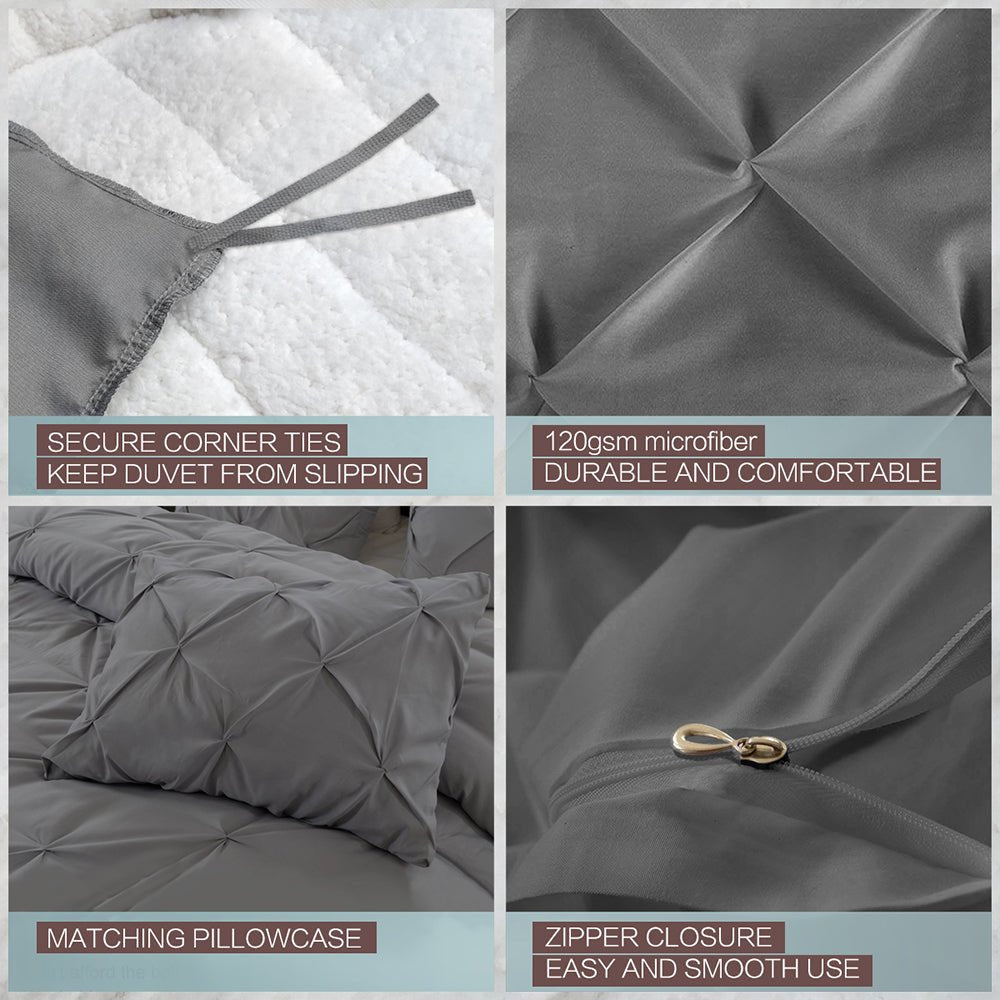 Pinch Pleat Soft Duvet Cover Set - Anna's Linens