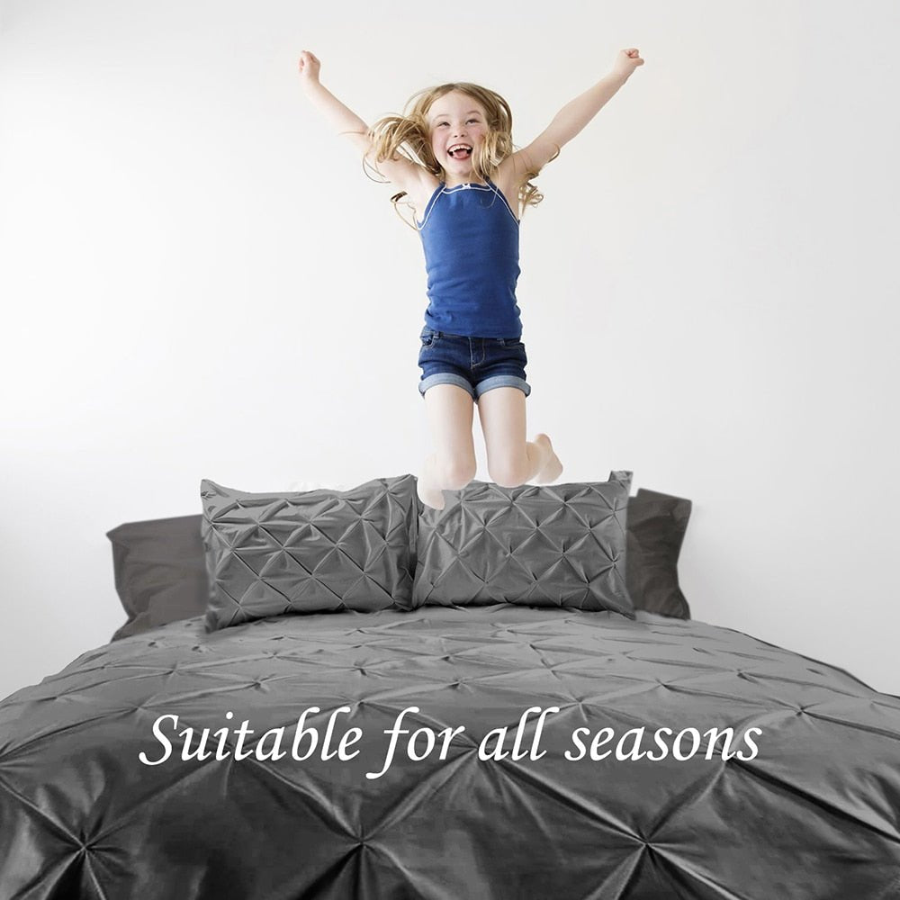 Pinch Pleat Soft Duvet Cover Set - Anna's Linens