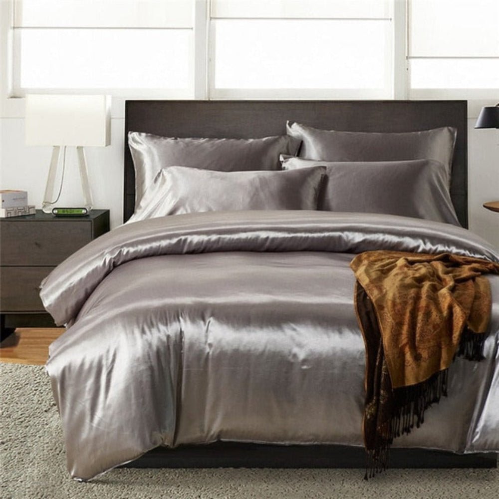Satin Silk 3 pcs Duvet Cover Set - Anna's Linens