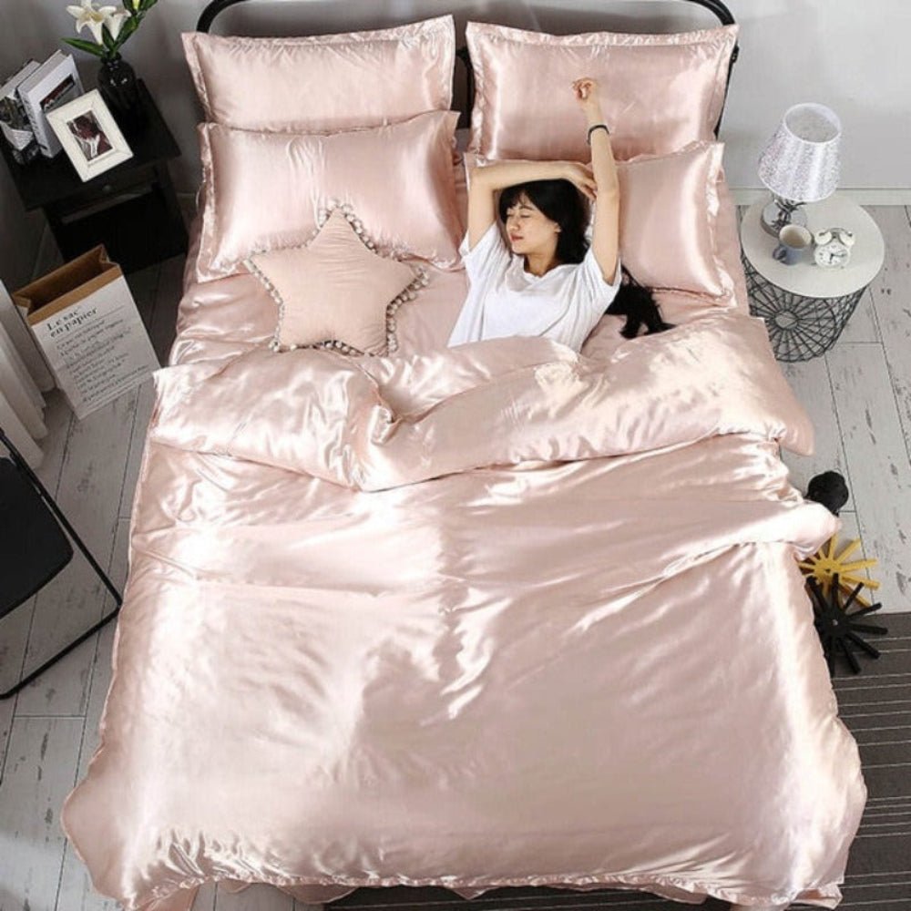 Satin Silk 3 pcs Duvet Cover Set - Anna's Linens