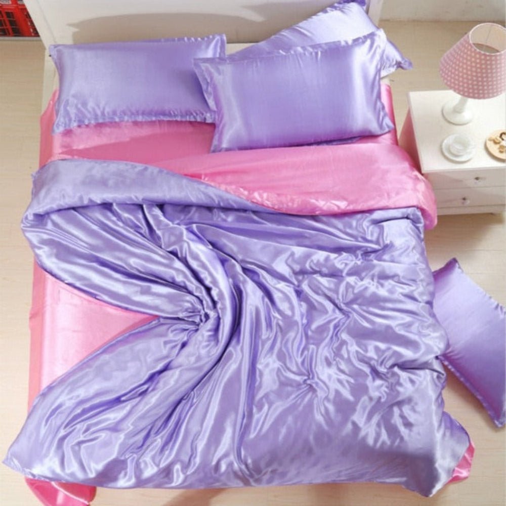 Satin Silk 3 pcs Duvet Cover Set - Anna's Linens
