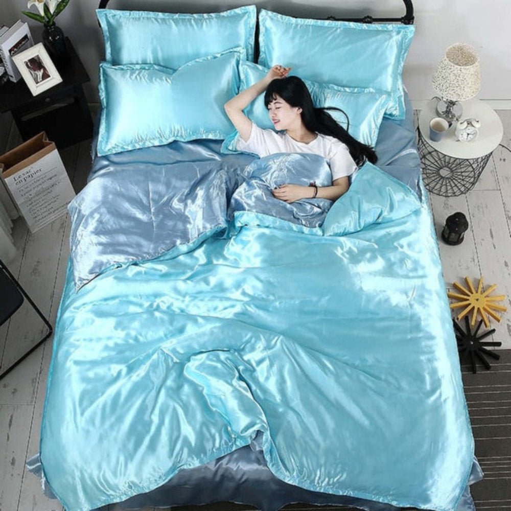 Satin Silk 3 pcs Duvet Cover Set - Anna's Linens