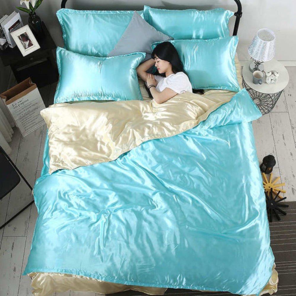 Satin Silk 3 pcs Duvet Cover Set - Anna's Linens