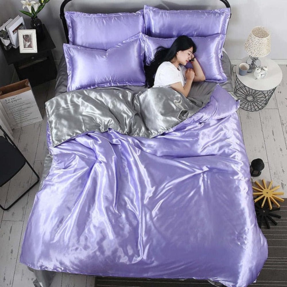 Satin Silk 3 pcs Duvet Cover Set - Anna's Linens