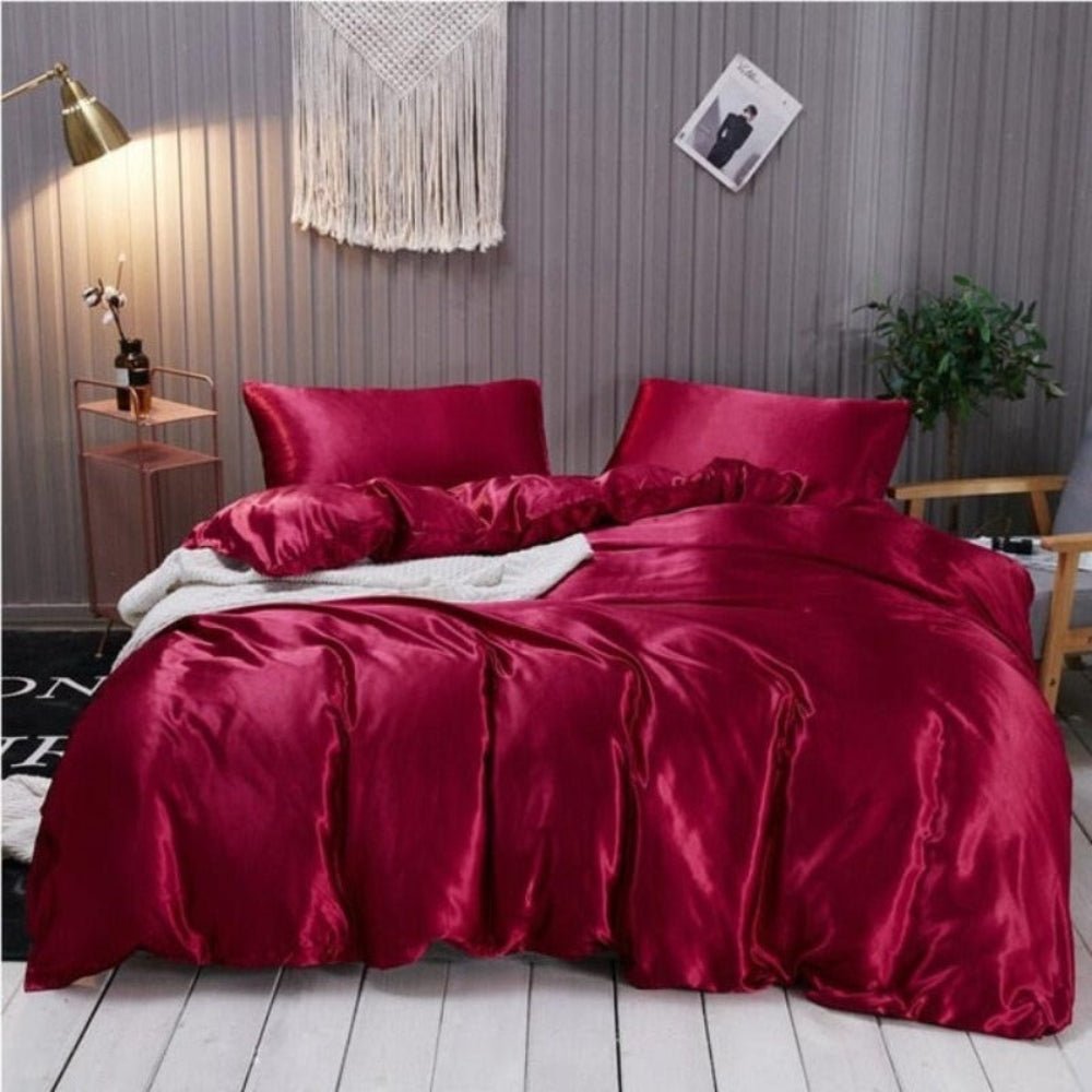 Satin Silk 3 pcs Duvet Cover Set - Anna's Linens