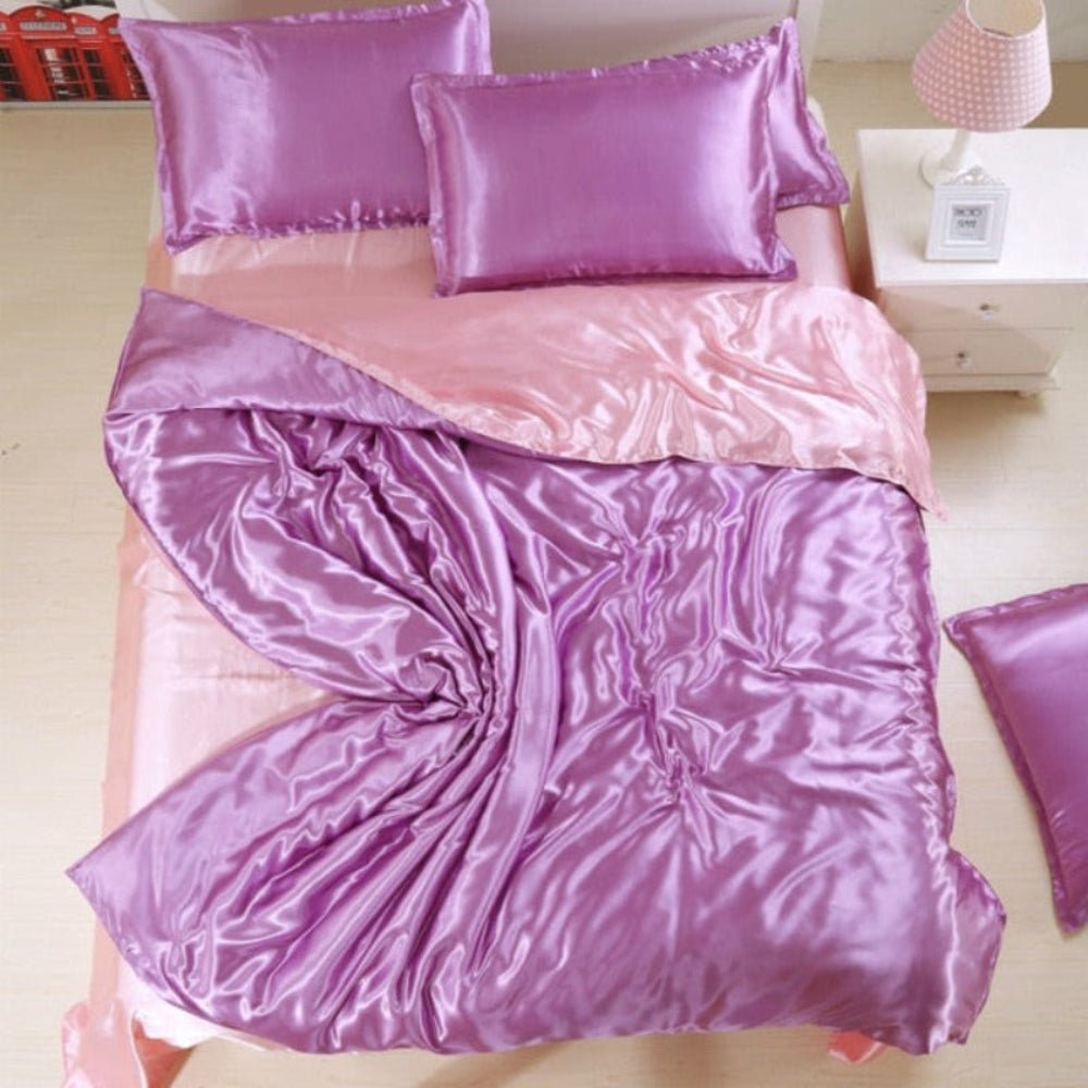 Satin Silk 3 pcs Duvet Cover Set - Anna's Linens
