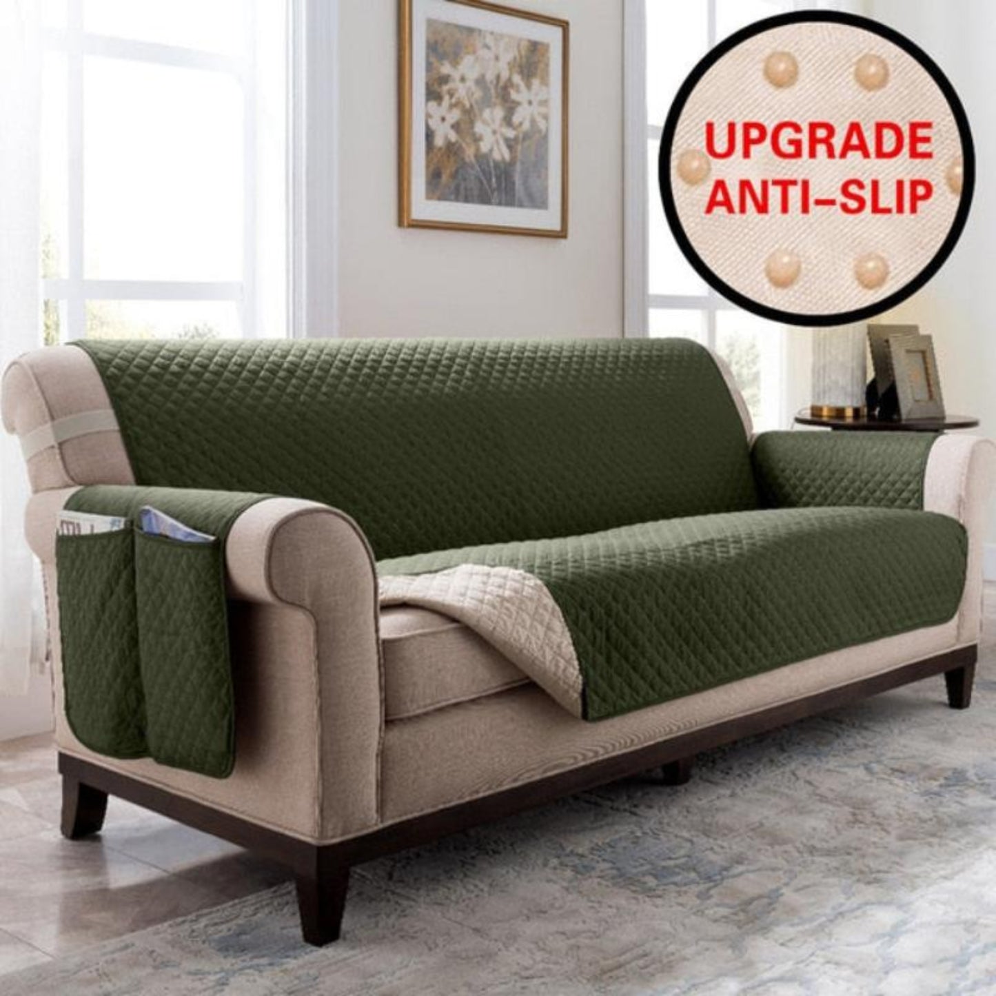 Sectional Sofa Couch Cover Stretch Elastic Recliner Sofa Cover Water Resistance Anti Slip - Anna's Linens