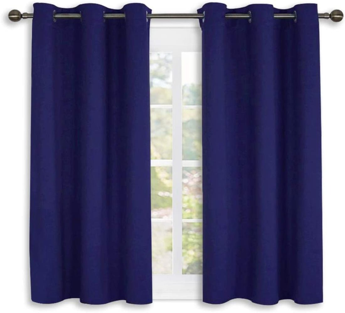 Set of 2 Blackout Window Curtains Kitchen Window Treatment Thermal Insulated Grommet Blackout Drapery Panels - Anna's Linens