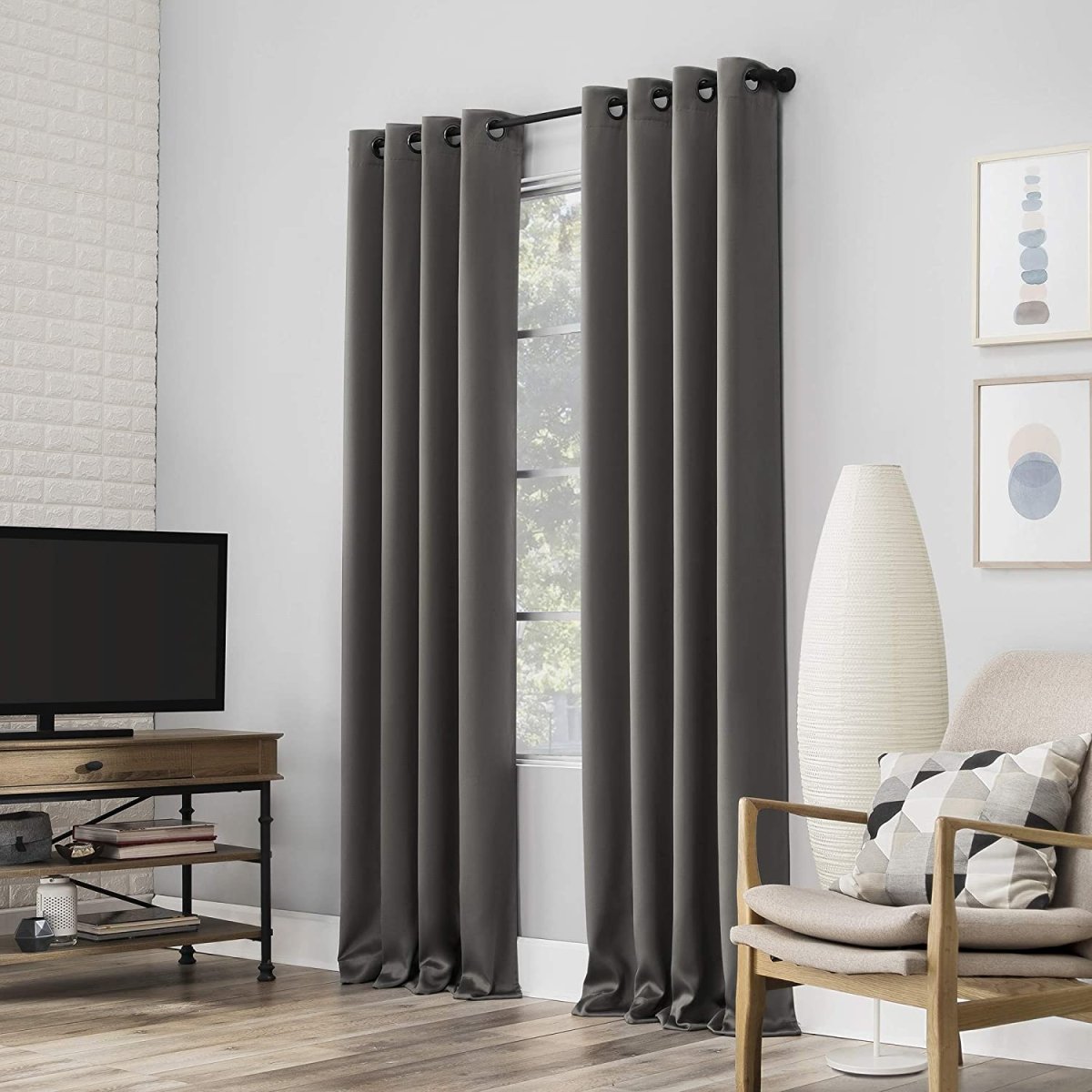 Set of 2. Sun Zero Blackout Grommet Curtain - Anna's Linens