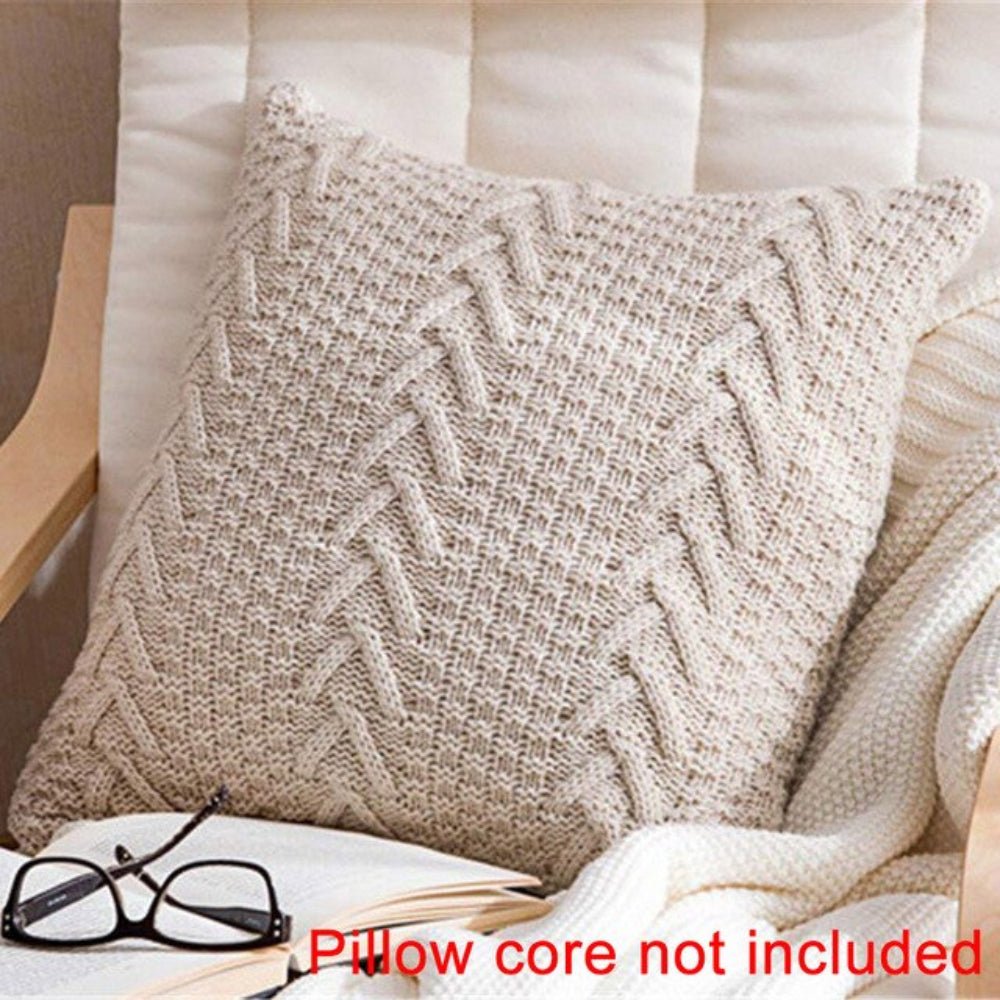 Set of 2. V shaped Wool Knit Pillowcase Cushion Cover - Anna's Linens