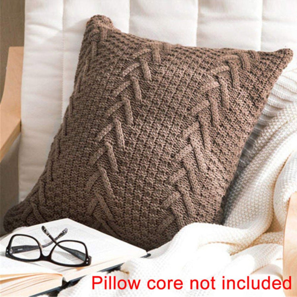 Set of 2. V shaped Wool Knit Pillowcase Cushion Cover - Anna's Linens