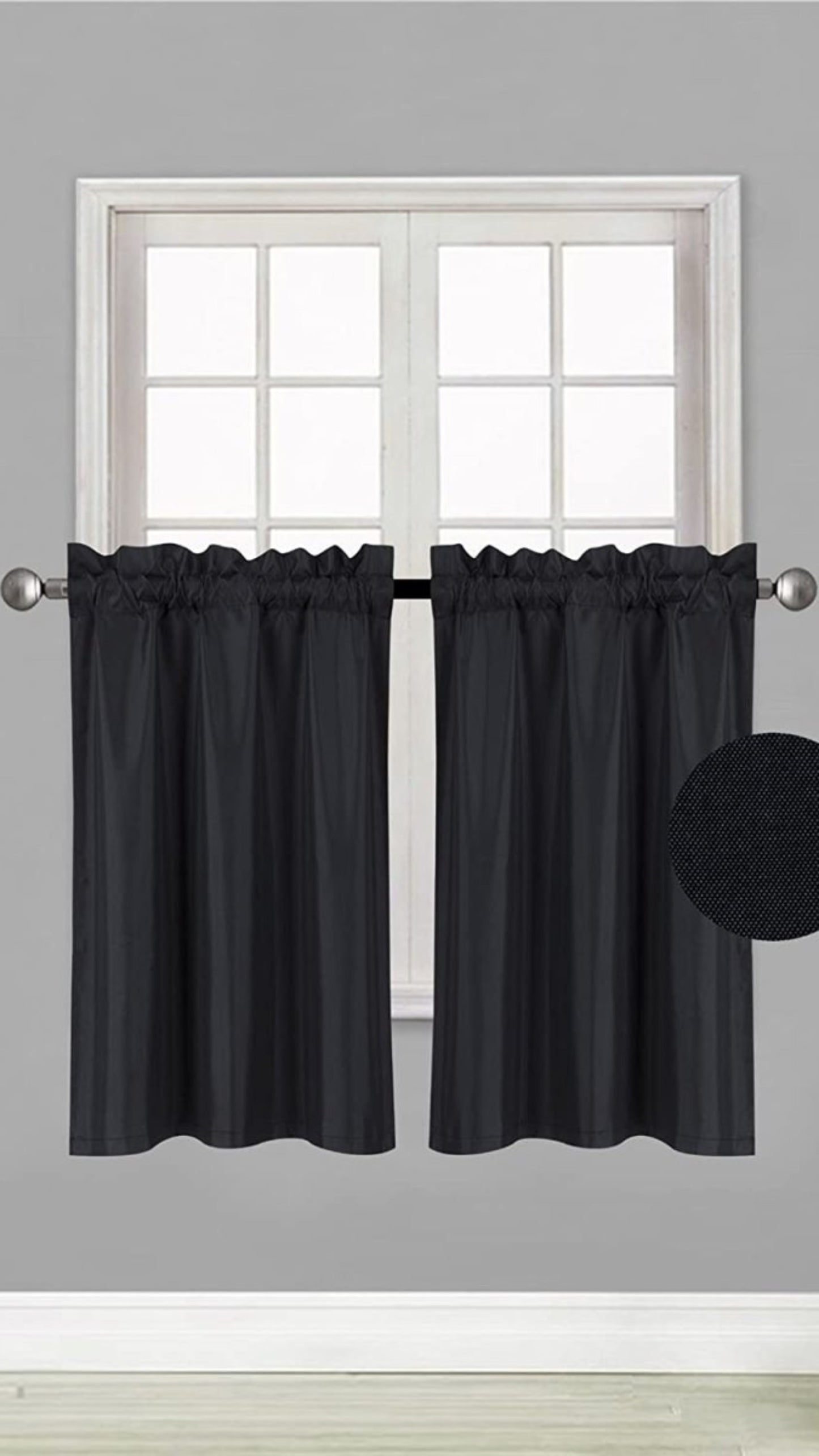 Small Window Treatment Short Curtain Insulated Blackout Drapes Tiers 2 Panels Set - Anna's Linens