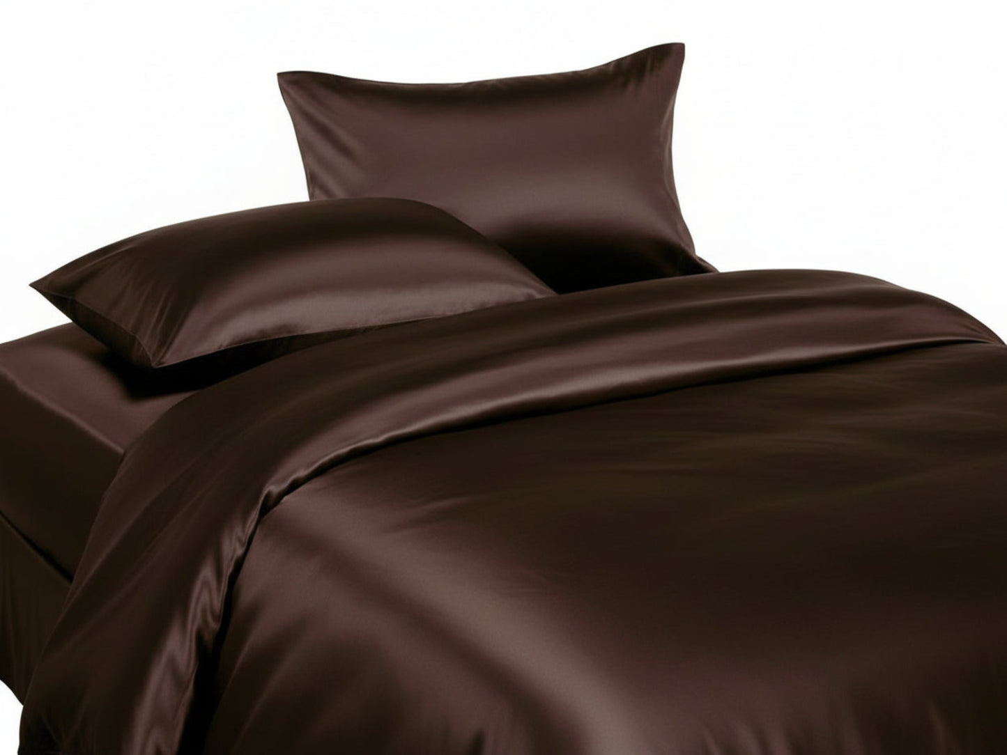 Soft Silky Satin Solid Color Deep Pocket Sheet Set - Anna's Linens