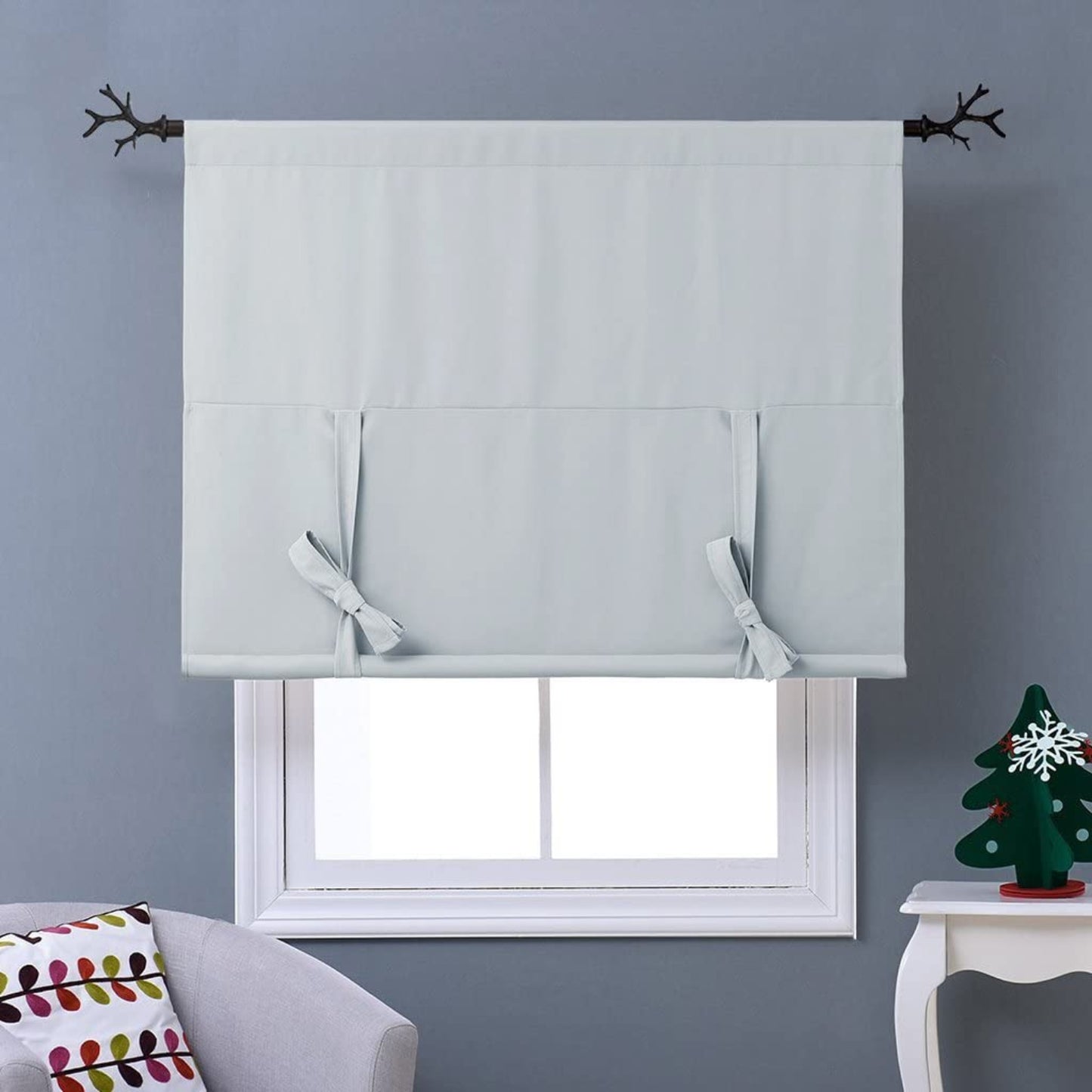 Thermal Insulated Blackout Curtain Tie Up Shade Small Window Valance Balloon Blind - Anna's Linens