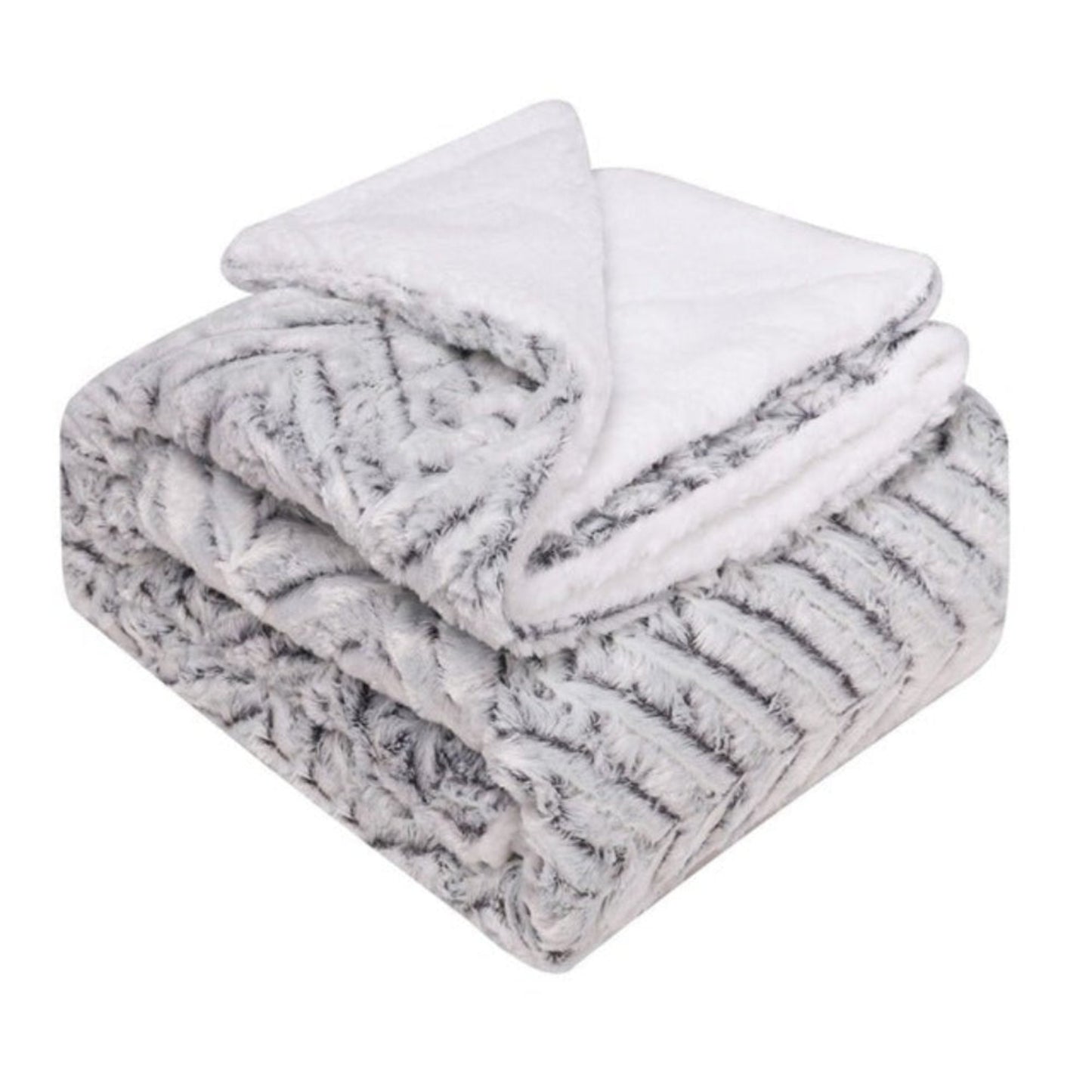 Thickened Double Layer Down Long Plush Tie dyed Brushed Fleece Blanket - Anna's Linens