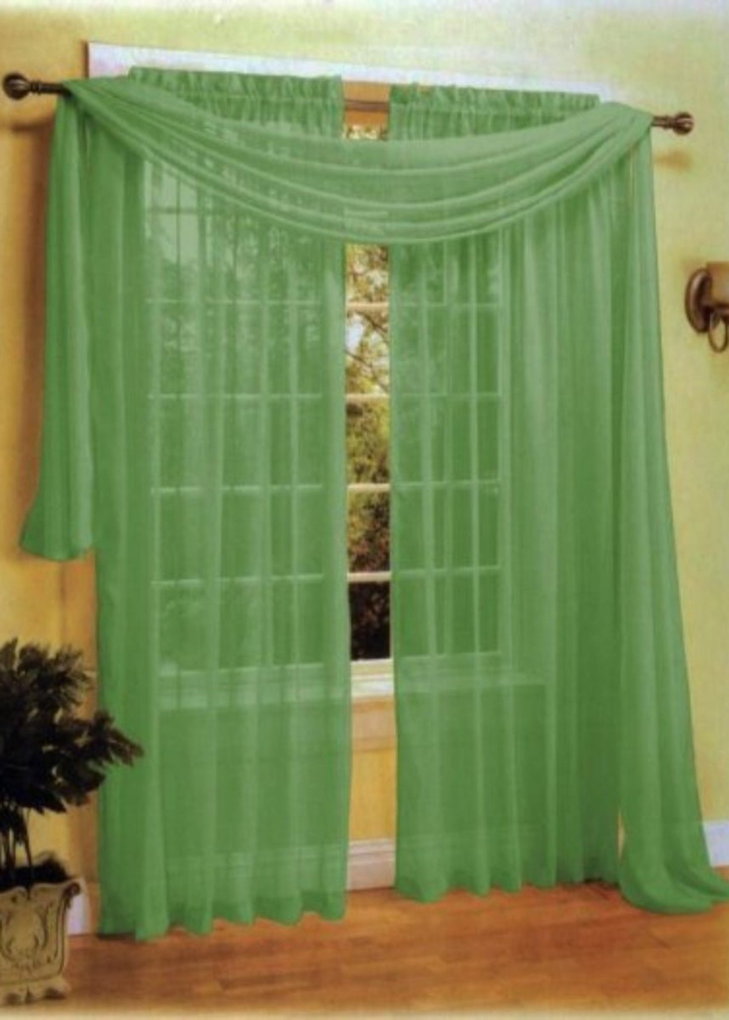 Window Curtains 2 - Piece Sheer Panel with 2 inch Rod Pocket - Anna's Linens