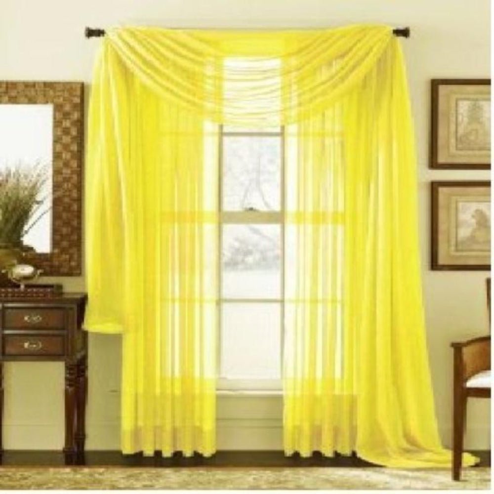 Window Curtains 2 - Piece Sheer Panel with 2 inch Rod Pocket - Anna's Linens