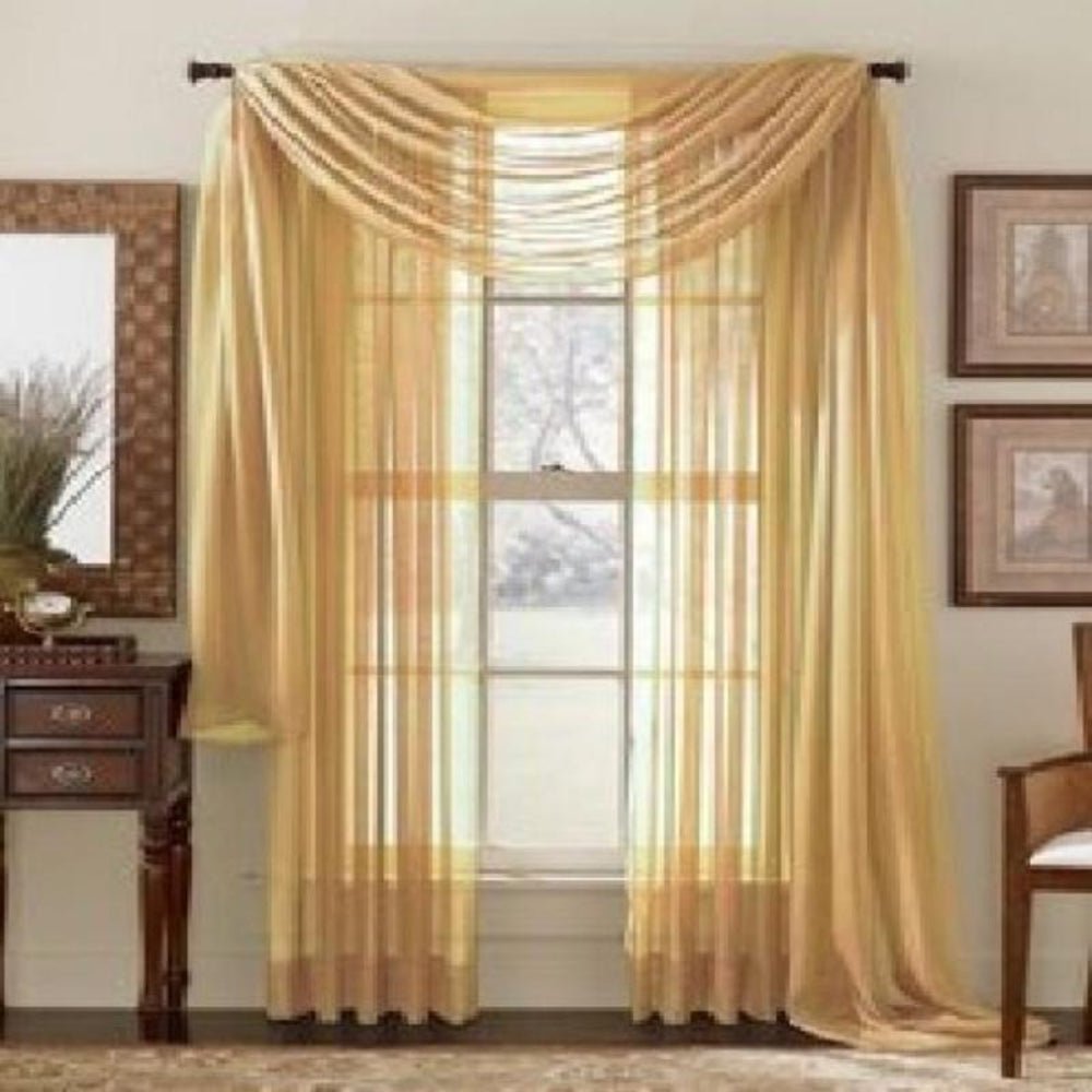 Window Curtains 2 - Piece Sheer Panel with 2 inch Rod Pocket - Anna's Linens