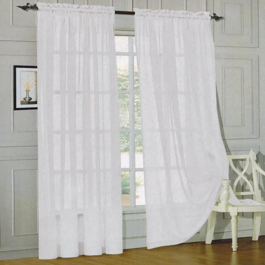 Window Curtains 2 - Piece Sheer Panel with 2 inch Rod Pocket - Anna's Linens
