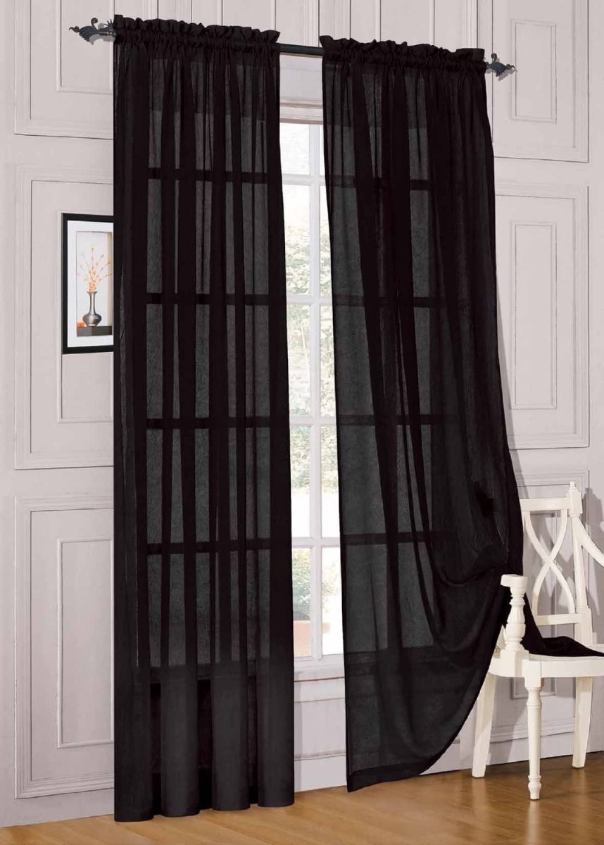 Window Curtains 2 - Piece Sheer Panel with 2 inch Rod Pocket - Anna's Linens