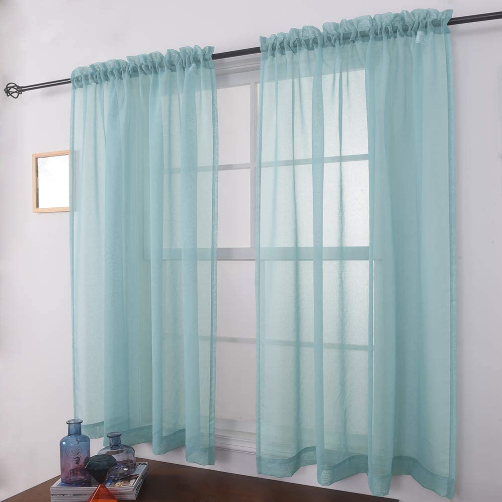 Window Treatments Rod Pocket Drapes Semi Crinkle Voile Extra Wide Sheer Curtains - Anna's Linens