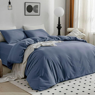 100% Washed Cotton Duvet Cover Set, 3 Pieces Ultra Soft Bedding Set - AnyLinen