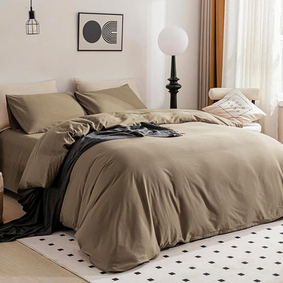 100% Washed Cotton Duvet Cover Set, 3 Pieces Ultra Soft Bedding Set - AnyLinen