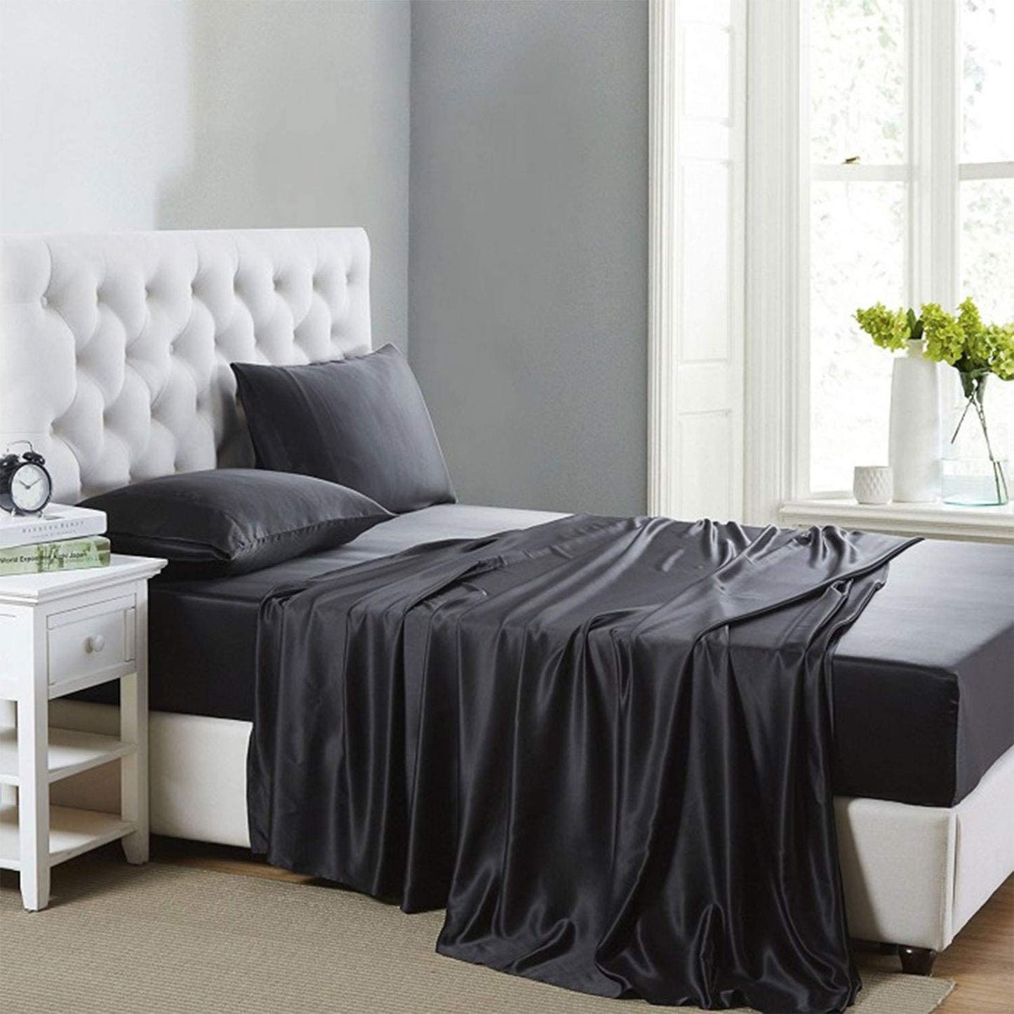 Silk Satin Bed Sheet Set Deep Pockets AnyLinen