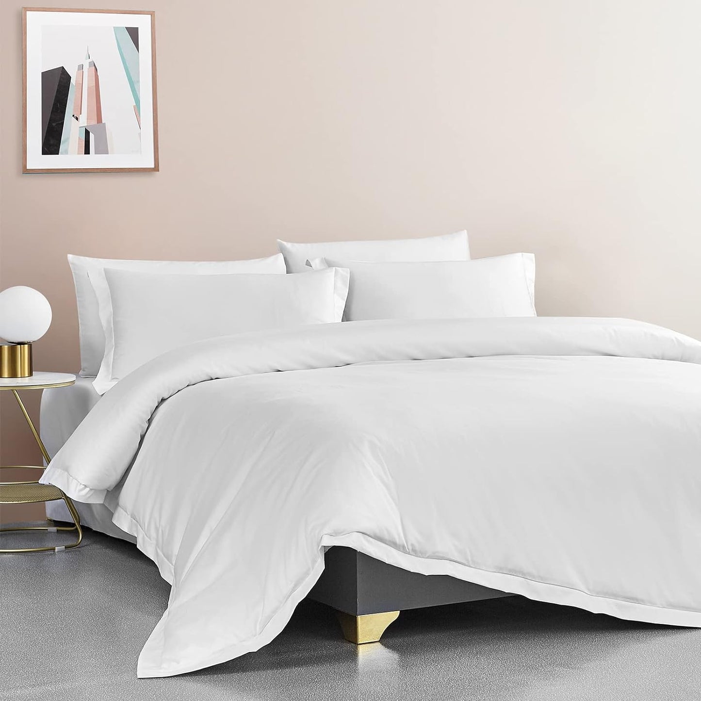 400TC Long Staple Cotton Sateen Weave Percale Comforter Cover Set - AnyLinen