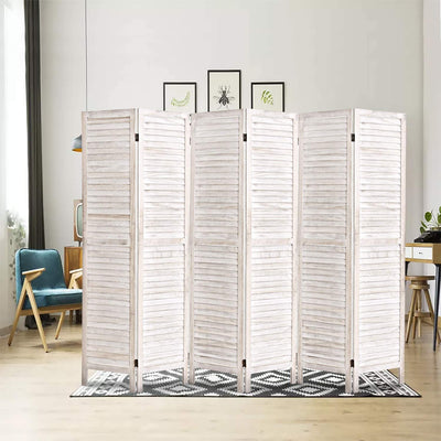 4 Panels 5.6 Ft Tall Wood Room Divider Partition Wall | Any Linen