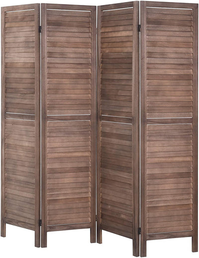 4 Panels 5.6 Ft Tall Wood Room Divider Partition Wall | Any Linen