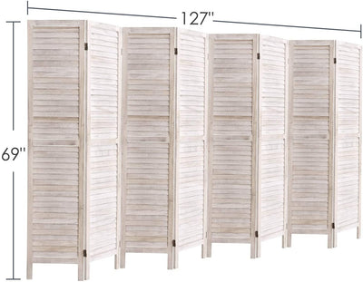 4 Panels 5.6 Ft Tall Wood Room Divider Partition Wall | Any Linen