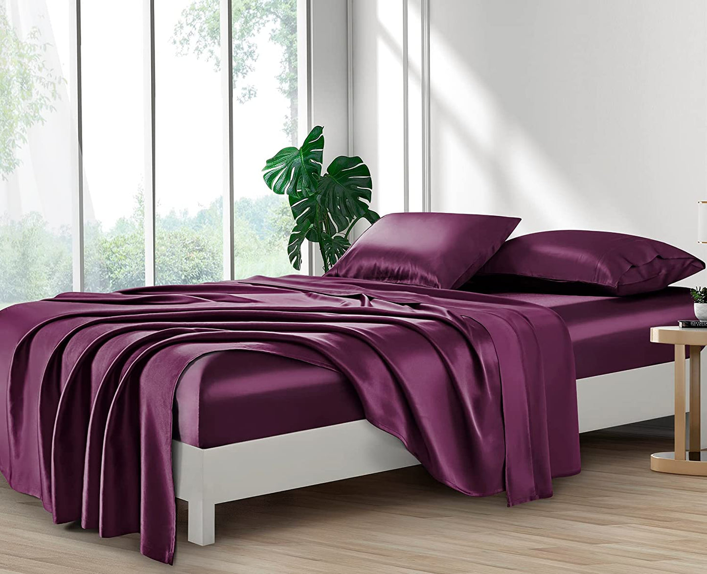 Silk Satin Bed Sheet Set Deep Pockets AnyLinen