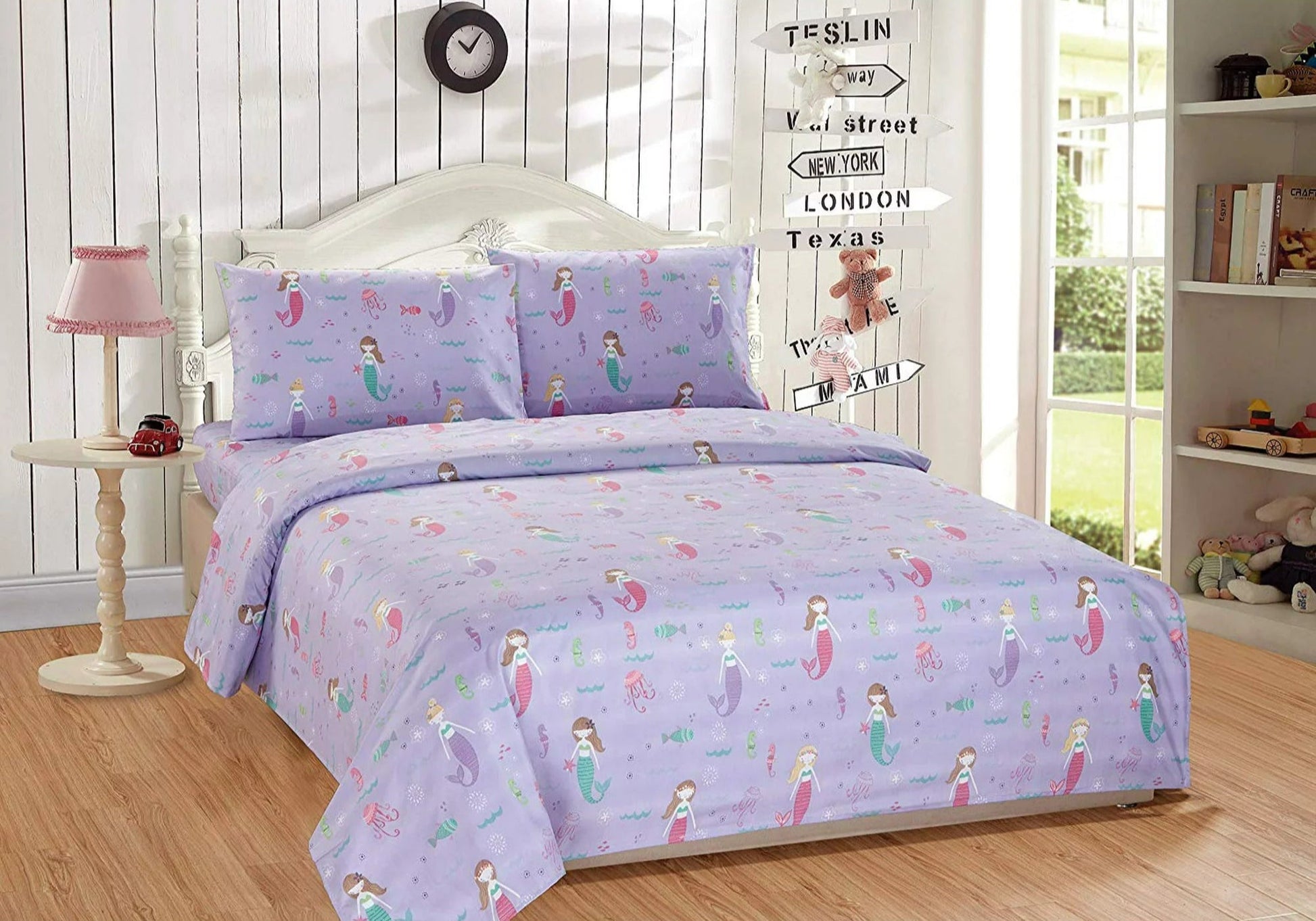 7 Piece Comforter Bedding Set for Girls in a Bag with Sheet Set