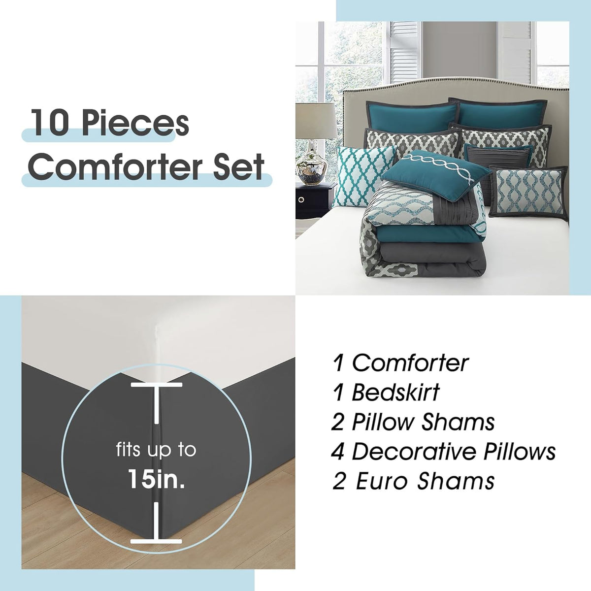 All Seasons Bed in a Bag Comforter 10 pcs Set