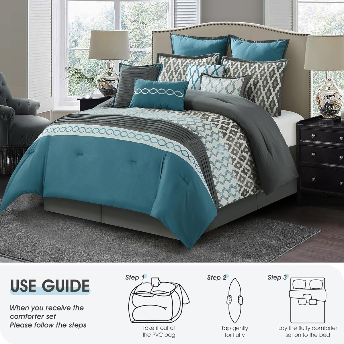 All Seasons Bed in a Bag Comforter 10 pcs Set