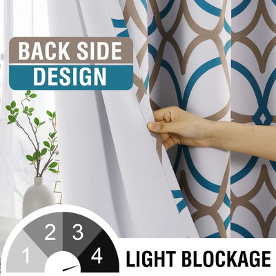 Blackout Geometric Modern Design Thermal Insulated Curtains 2 Panels | AnyLinen