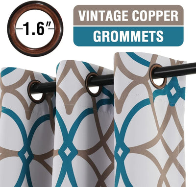 Blackout Geometric Modern Design Thermal Insulated Curtains 2 Panels | AnyLinen