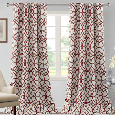 Blackout Geometric Modern Design Thermal Insulated Curtains 2 Panels | AnyLinen