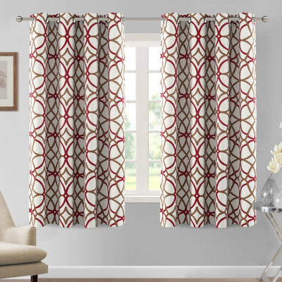Blackout Geometric Modern Design Thermal Insulated Curtains 2 Panels | AnyLinen