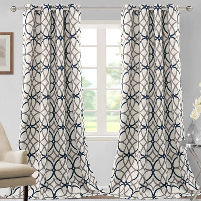 Blackout Geometric Modern Design Thermal Insulated Curtains 2 Panels | AnyLinen