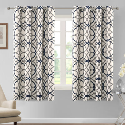 Blackout Geometric Modern Design Thermal Insulated Curtains 2 Panels | AnyLinen