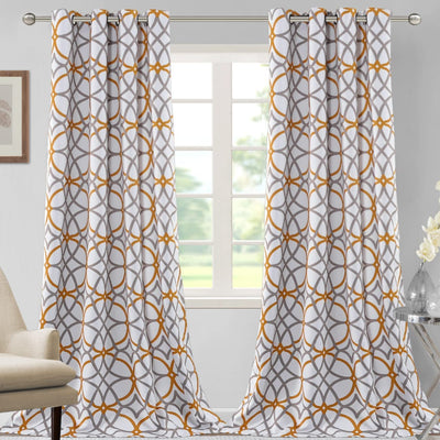 Blackout Geometric Modern Design Thermal Insulated Curtains 2 Panels | AnyLinen