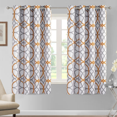 Blackout Geometric Modern Design Thermal Insulated Curtains 2 Panels | AnyLinen