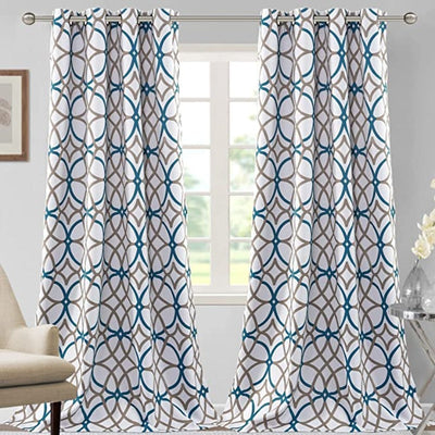 Blackout Geometric Modern Design Thermal Insulated Curtains 2 Panels | AnyLinen