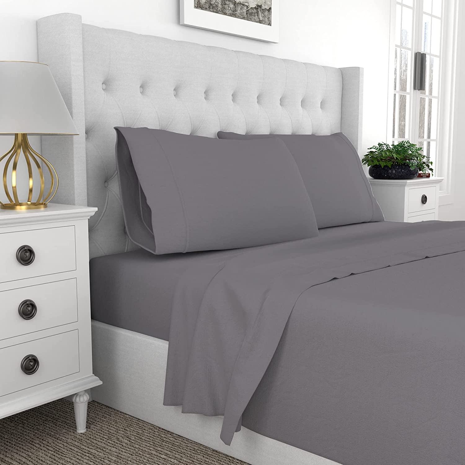 Breathable Comfortable Percale Cotton Cool Crisp Bedding Set | AnyLinen