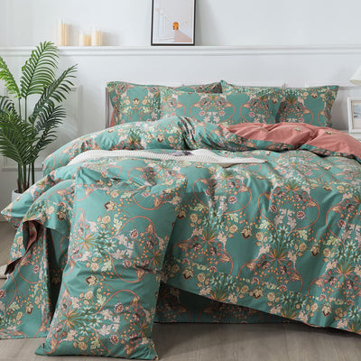 Cotton 600TC Reversible Soft Breathable Duvet Cover Set | AnyLinen